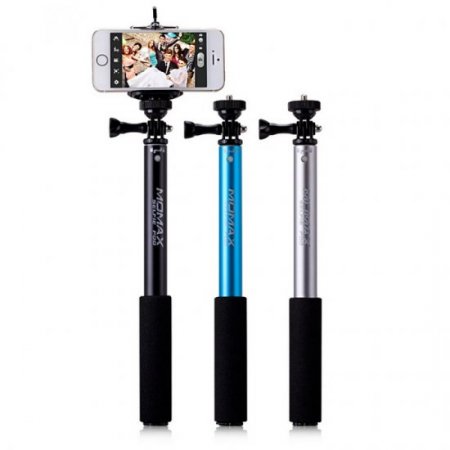 Momax SelfiFit Selfie Stick Handheld Monopod+Bluetooth Remote Shutter Color Random