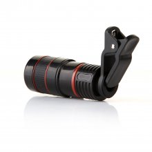 LIEQI LQ-007 8X Zoom Mobile Phone Telescope Lens with Universal Clip Red