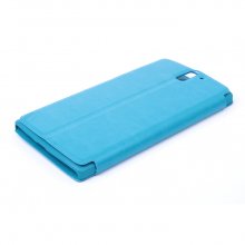 Leather Flip Cover Case Stand for Oneplus One Smartphone Blue