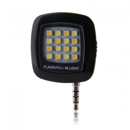 Mini Flash Lamp Portable Lighting Equipment with 3.5mm Audio Plug Black