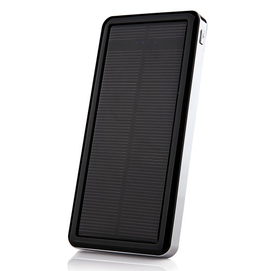 12800mAh Power Bank Solar Charger for iPad iPhone Smartphone Black