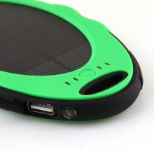 5000mAh Oval Shaped Power Bank Solar Charger for iPhone iPad Smartphone Green