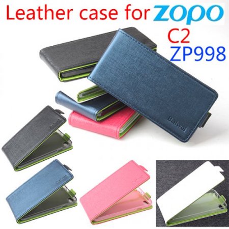 Fashion Contrast Color Leather Flip Case Cover for ZOPO ZP999 ZP998 Smartphone