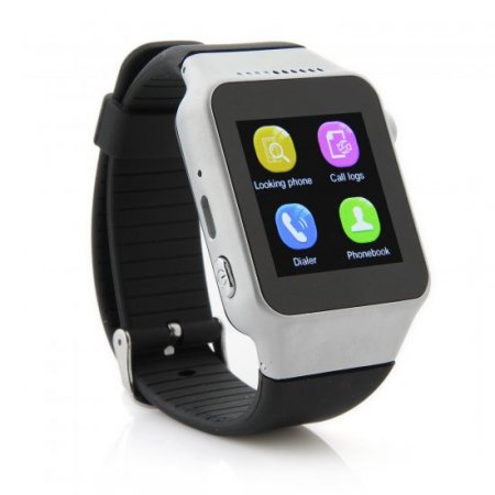 S39 Smart Watch Phone 1.54 Inch Touch Screen Bluetooth Camera FM Black+Silver