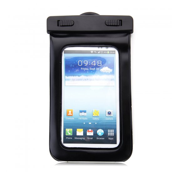 Durable Sealed Waterproof Phone Bag Underwater Back Cover Case Black