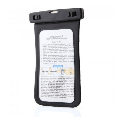 Waterproof Dry Pouch Bag Protector Case Cover For All Cell Phone/iPhone 5 - Black