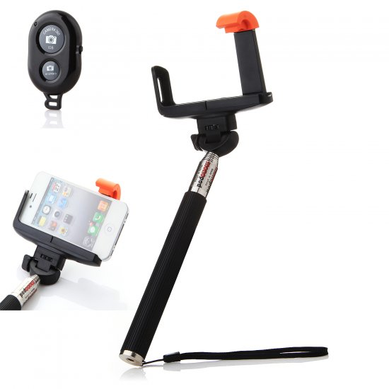 Cool Monopod+Clip Holder+Bluetooth Camera Shutter Remote Control for iPhone Smartphones