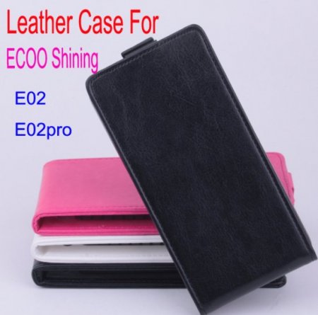 Flip Leather Cover Stand Case for ECOO E02 Pro Shinning Smartphone Black
