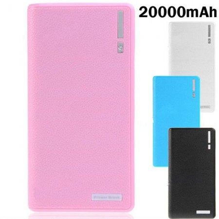 Fashion Wallet Pattern 20000mAh Mobile Power Bank for Smartphone Tablet PC