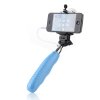 Portable Extendable Handheld Wired Monopod Selfie Stick with Built-in Shutter Blue