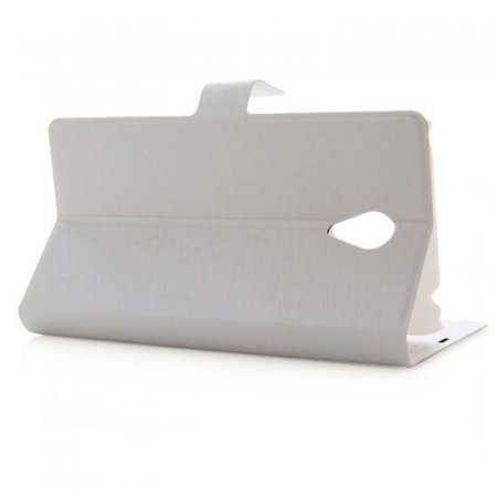 Fashion Leather Flip Cover Stand Case for MEIZU m1 note Smartphone White
