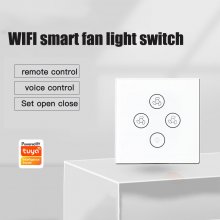WiFi Smart Ceiling Fan Light Wall Switch,Works With Tmall Genie/Alexa/GoogleHome,Time Setting,Voice & Remote Control(2-pack)