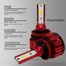 H11(H8/H9) 10000LM LED Headlight Bulbs Conversion Kit.Low Beam Headlamp, Fog Driving Light, HID or Halogen HeadLight Replacement,6000K Xenon White.1 Pair- 2 Year Warranty