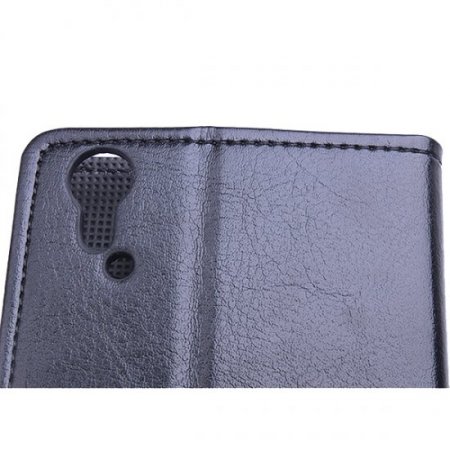Leather Flip Cover Case Protect Case Stand for Cubot X9 Smartphone Black