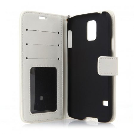 Fashion Multifunctional Pocket Style PU Leather Stand Case for Samsung Galaxy S5 White