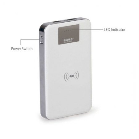 MOCREO 10000mAh Power Bank Qi-Enabled Single-Position Wireless Charger Charging Pad