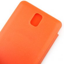 Portable Leather Flip Case Cover for Samsung Galaxy Note III Orange