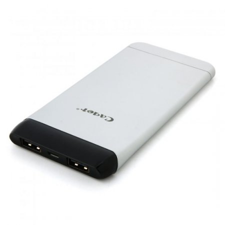 Cager S15 5500mAh Ultrathin Double USB Power Bank for Smartphones Tablet PC White