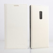 Cool Cross Pattern Leather Flip Case Built-in Magnetic for ONEPLUS 2 Smartphone White