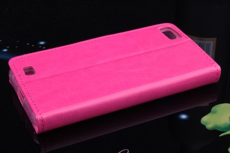 Flip Leather Cover Stand Case for Zopo C2 ZP980 Smartphone Rose