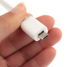 PowerChic White Micro USB Charge & Sync Cable with Blue Visible EL for MP3 MP4 Mobile Phones