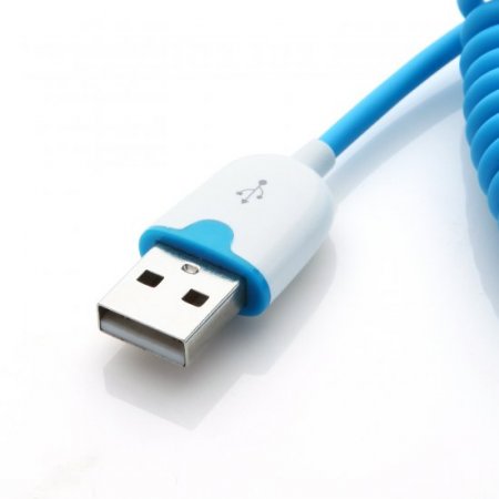 Portable Elastic Micro USB Data Cable For Smartphone Blue