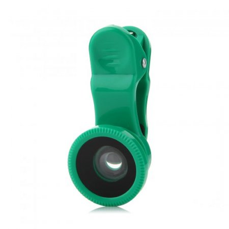 3-IN-1 Universal Wide-angle + Macro Lens + Fish Eye Photo Lens Green