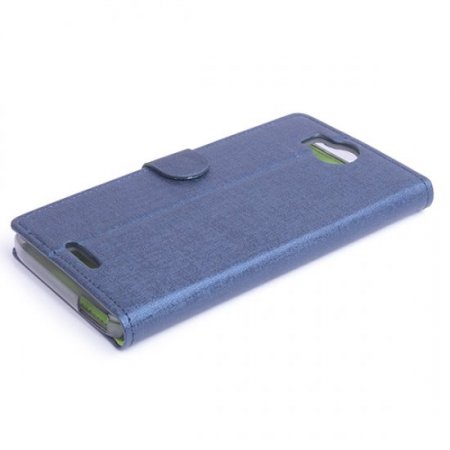 Leather Flip Contract Color Cover Case Protect Case Stand for InFocus M530 Dark Blue