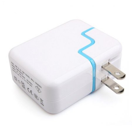 Dual USB 3.1A 17W FAST AC Travel Wall Charger for Apple iPad Air Blue