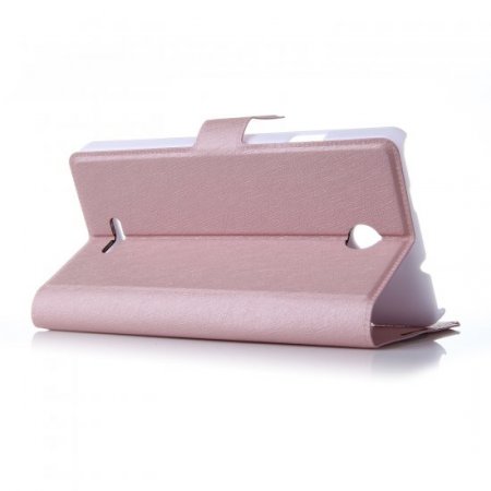 Fashion Flower Show Leather Stand Case Cover for Coolpad 8089 Smartphone Champagne