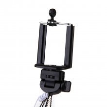 Portable Extendable Handheld Wired Monopod Selfie Stick with Built-in Shutter Black