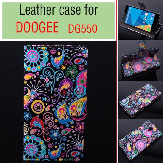 Fashion Painting Jellyfish Flip Cover Stand Case For Doogee DG550 Smartphone