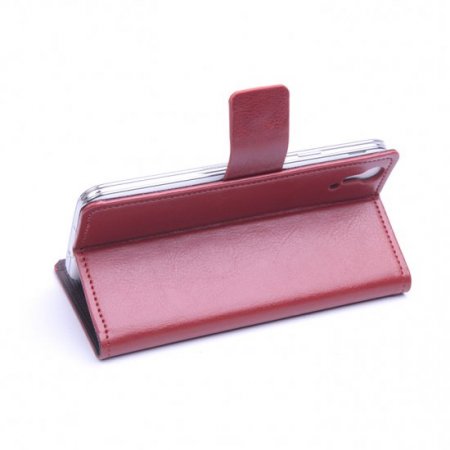 Leather Flip Cover Case Stand for Cubot X9 Smartphone Brown