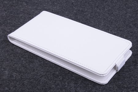 Leather Flip Cover Stand Case for DOOGEE DG580 Smartphone White