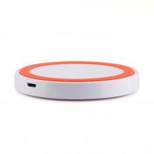 Q5 Portable Mini Wireless Charger Pad for Qi Compliant Devices White&Orange