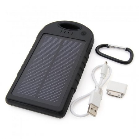 12000mAh Waterproof USB Solar Charger Power Bank Shakeproof Dust Proof Black