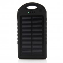 12000mAh Waterproof USB Solar Charger Power Bank Shakeproof Dust Proof Black