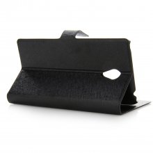 Fashion Leather Flip Cover Stand Case for MEIZU m1 note Smartphone Black