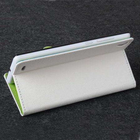 Fashion Leather Flip Case Cover for KINGZONE K1 Smartphone White