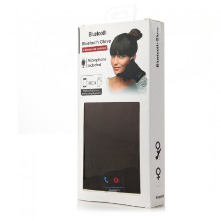 Fashion Warm Winter Bluetooth Talking Touch Screen Magic Gloves with Microphone Black