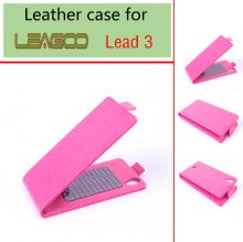 Leather Flip Cover Case Stand for Leagoo Lead 3 Smartphone Pink