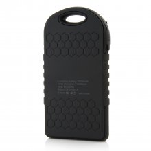 12000mAh Waterproof USB Solar Charger Power Bank Shakeproof Dust Proof Black