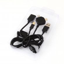 Multifunction OTG Data Change USB Charge Mutual Conductive Cable - Black