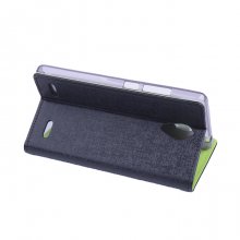 Leather Flip Cover Case Stand ZTE V5 MAX Smartphone Black