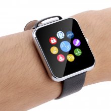 Zeblaze Rover Smart Watch Toughened OGS Panel MTK2501 BT Premium Leather Strap Silver