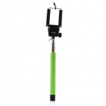 MOWTO Z07-5S Cable Take Pole Wired Monopod Selfie Stick + Cell Phone Clip Holder Green