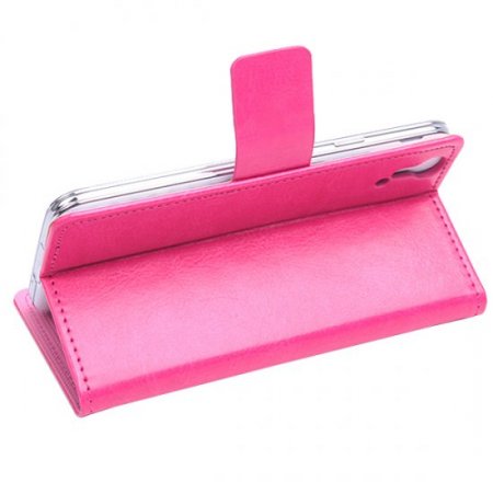 Leather Flip Cover Case Protect Case Stand for Cubot X9 Smartphone Rose