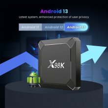 X98K Set Top Box Android 13.0 Rockchip RK3528 WiFi 6 BT5.0 HDK 10+ 8K HEVC 1000M Ethernet Multi-Language Android TVBOX