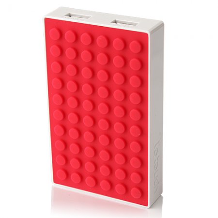 Le touch 4000mAh Universal Power Stone Power Bank Double USB for iPhone iPad Smart Phone Tablet- Black & Red