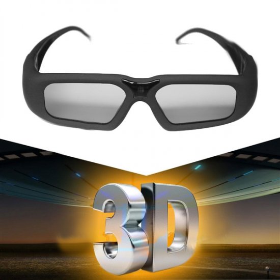 SG08-BT 3D Active Shutter Glasses LCD Lens for TV Projectors Support Bluetooth Black